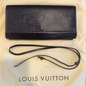 Authentic LOUIS VUITTON Honfleur shoulder bag M52732 Epi leather Noir Used LV